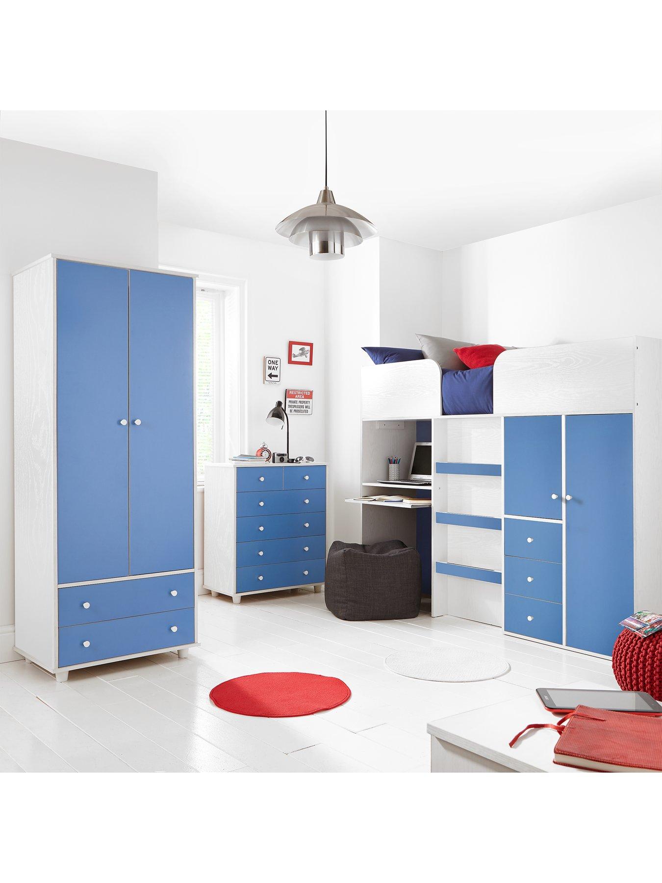 Very Home Miami Fresh Midsleeper Bed with Desk, Drawers, Cupboards