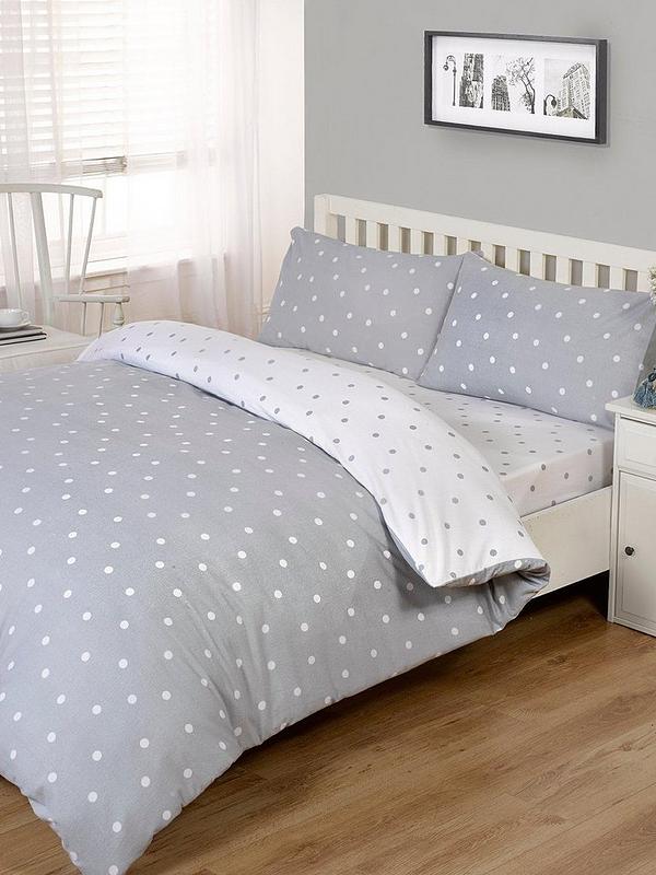 Brushed Cotton Printed Spot Duvet Cover Set Very Co Uk