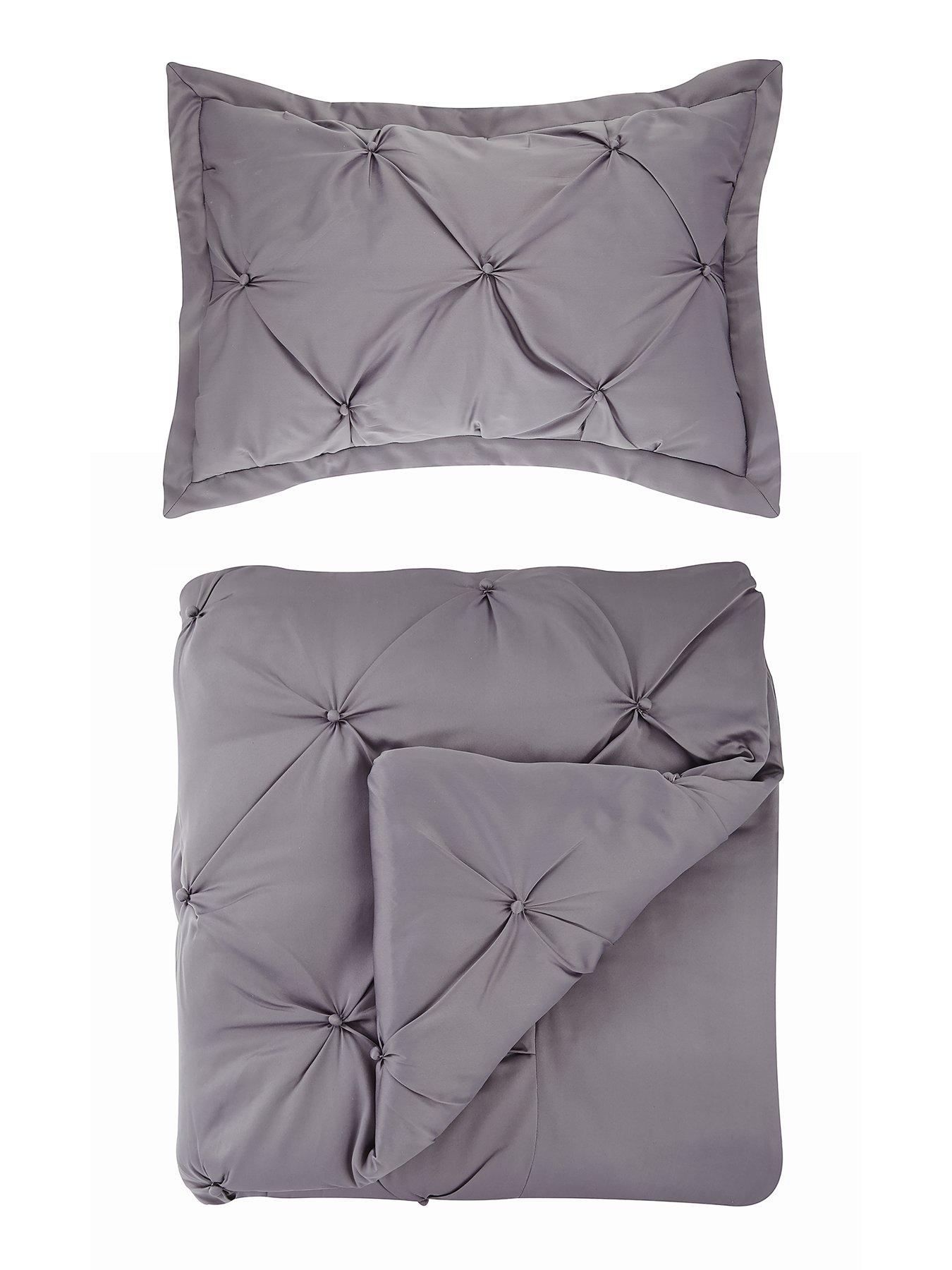 undefined Boston Bedspread Throw and Pillow Shams - Silver
