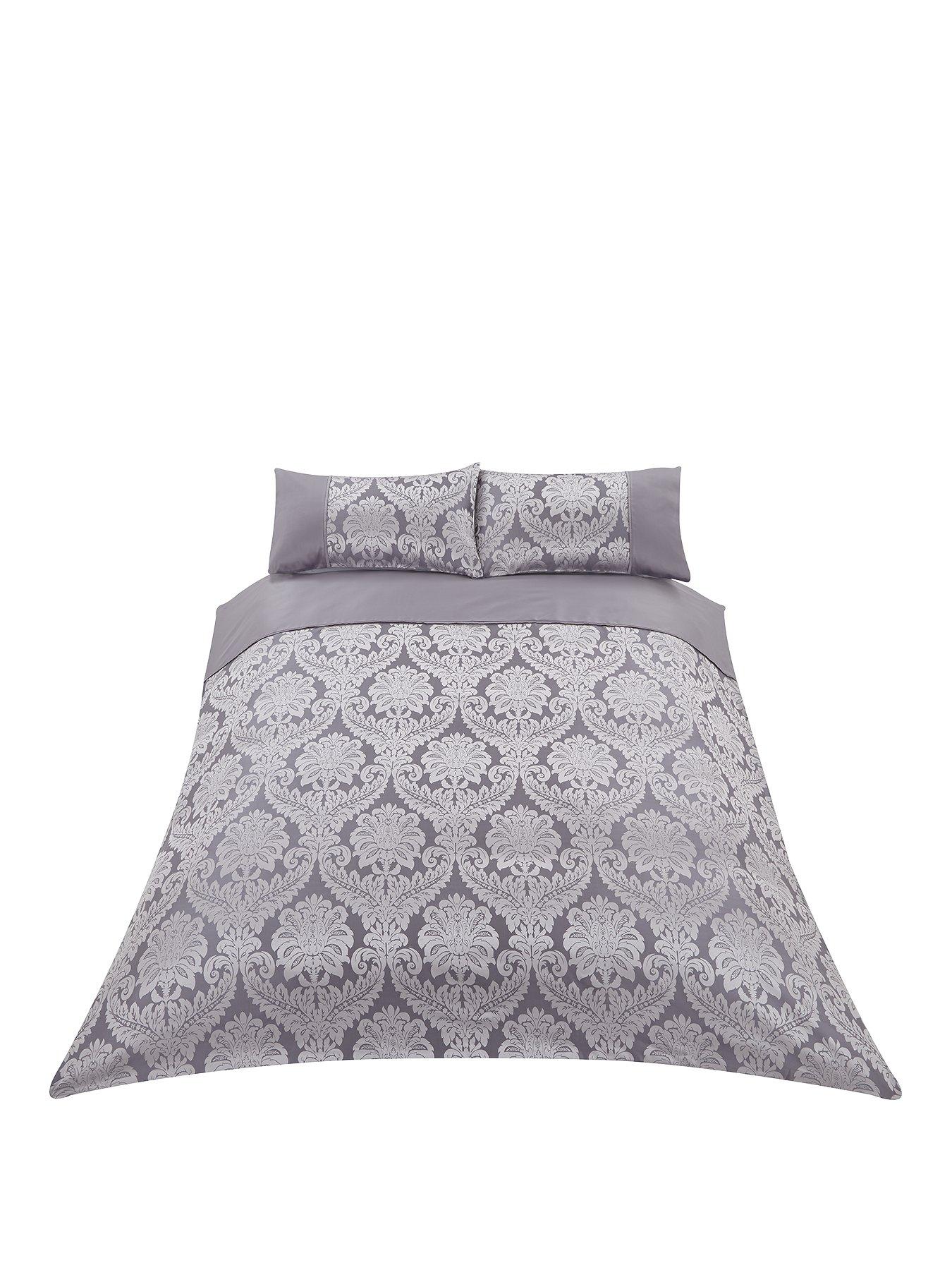 Image 2 of 2 of Very Home Boston Jacquard Duvet Cover Set - Silver