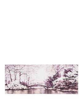 Product photograph of Art For The Home Watercolour Forest Bridge Canvas from very.co.uk