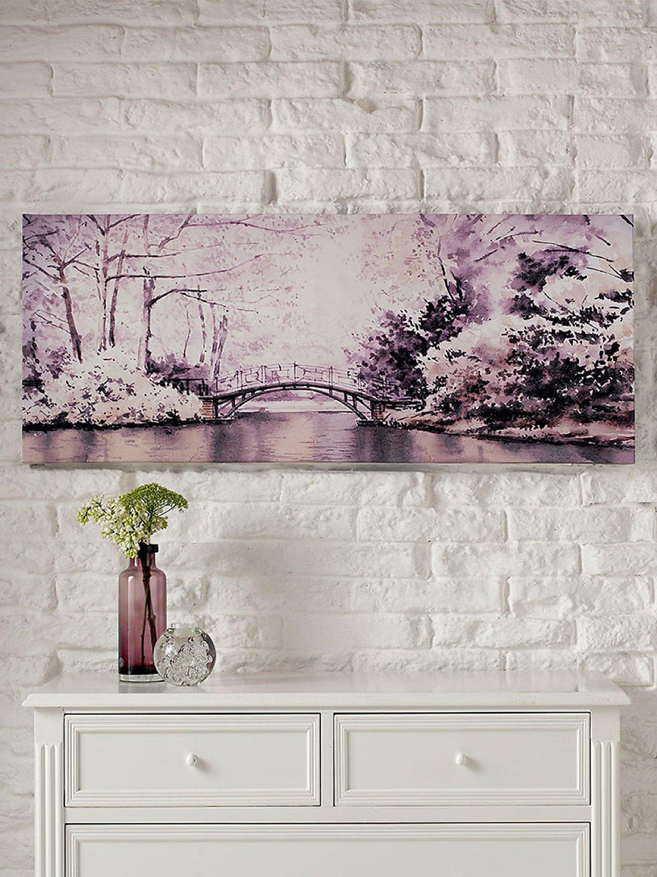 Image 2 of 2 of Art For The Home Watercolour Forest Bridge Canvas