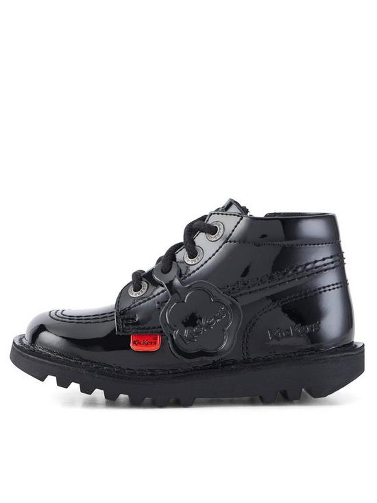 front image of kickers-kick-hi-patent-school-shoes-black