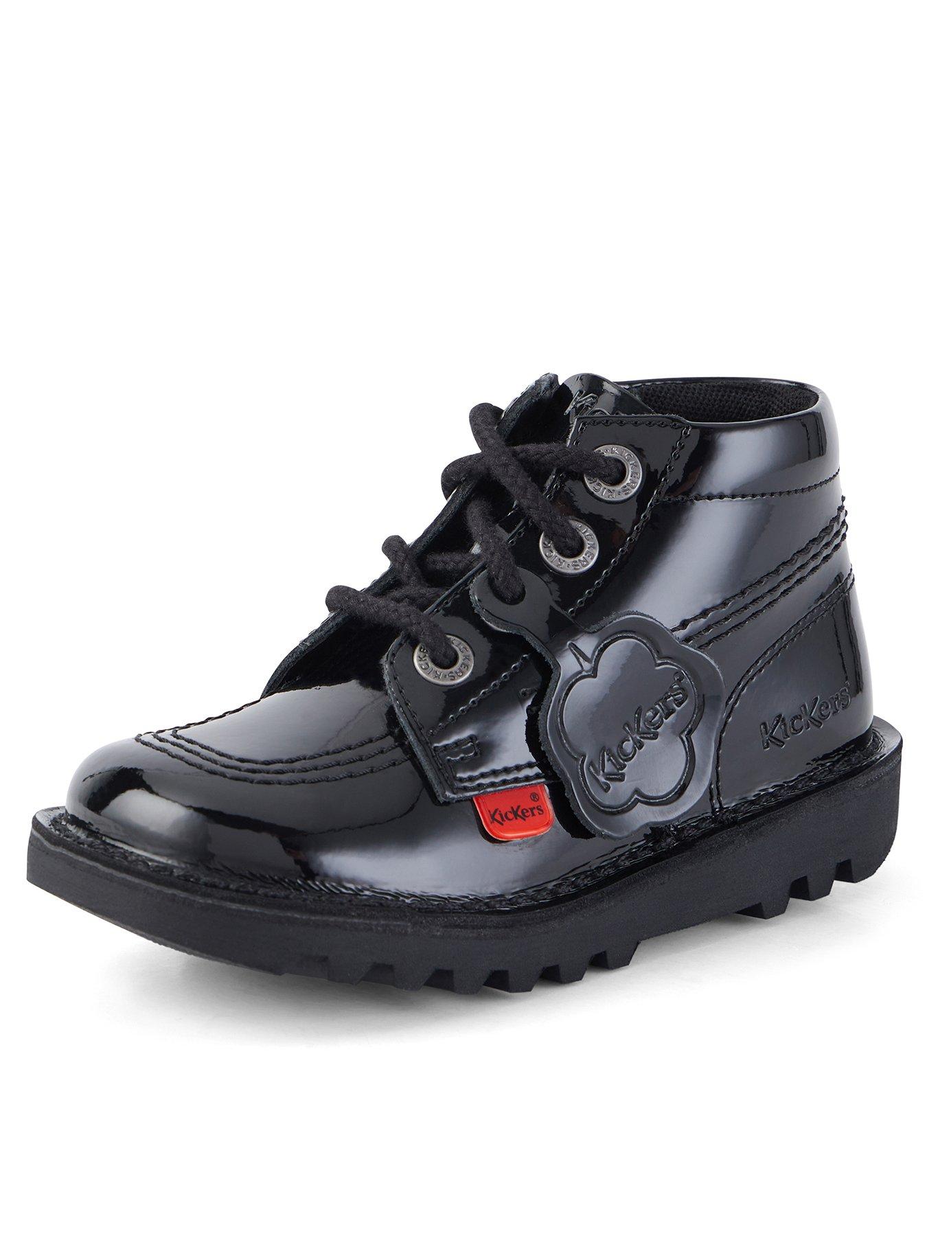 Kickers black patent outlet boots