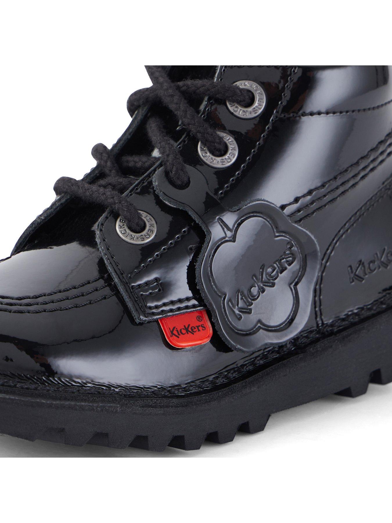 Kick Hi Patent School Shoes Black