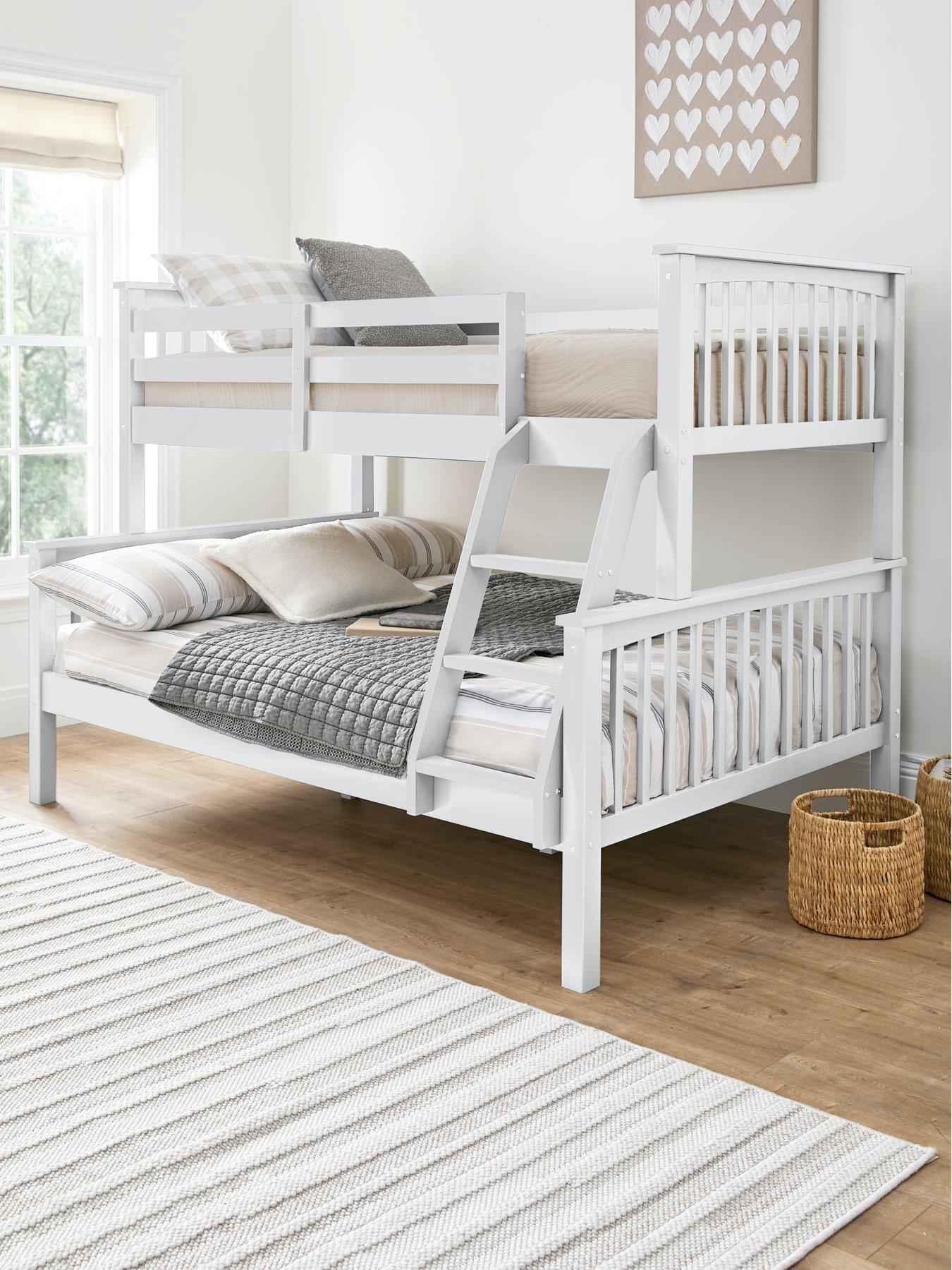 Image 1 of 7 of Very Home Novara Detachable Trio Bunk Bed with Mattress Options (Buy &amp; SAVE!)&nbsp;&ndash; White&nbsp;- FSC&reg; Certified
