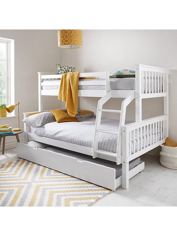 Novara Detachable Trio Bunk Bed With, Triple Sleeper Bunk Beds With Mattresses Uk
