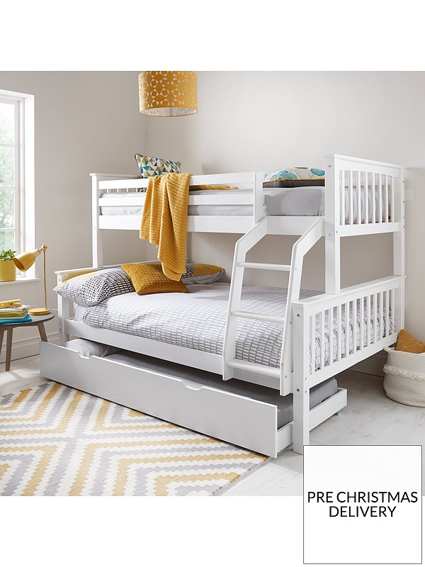 Novara Detachable Trio Bunk Bed With, 2×4 Bunk Bed