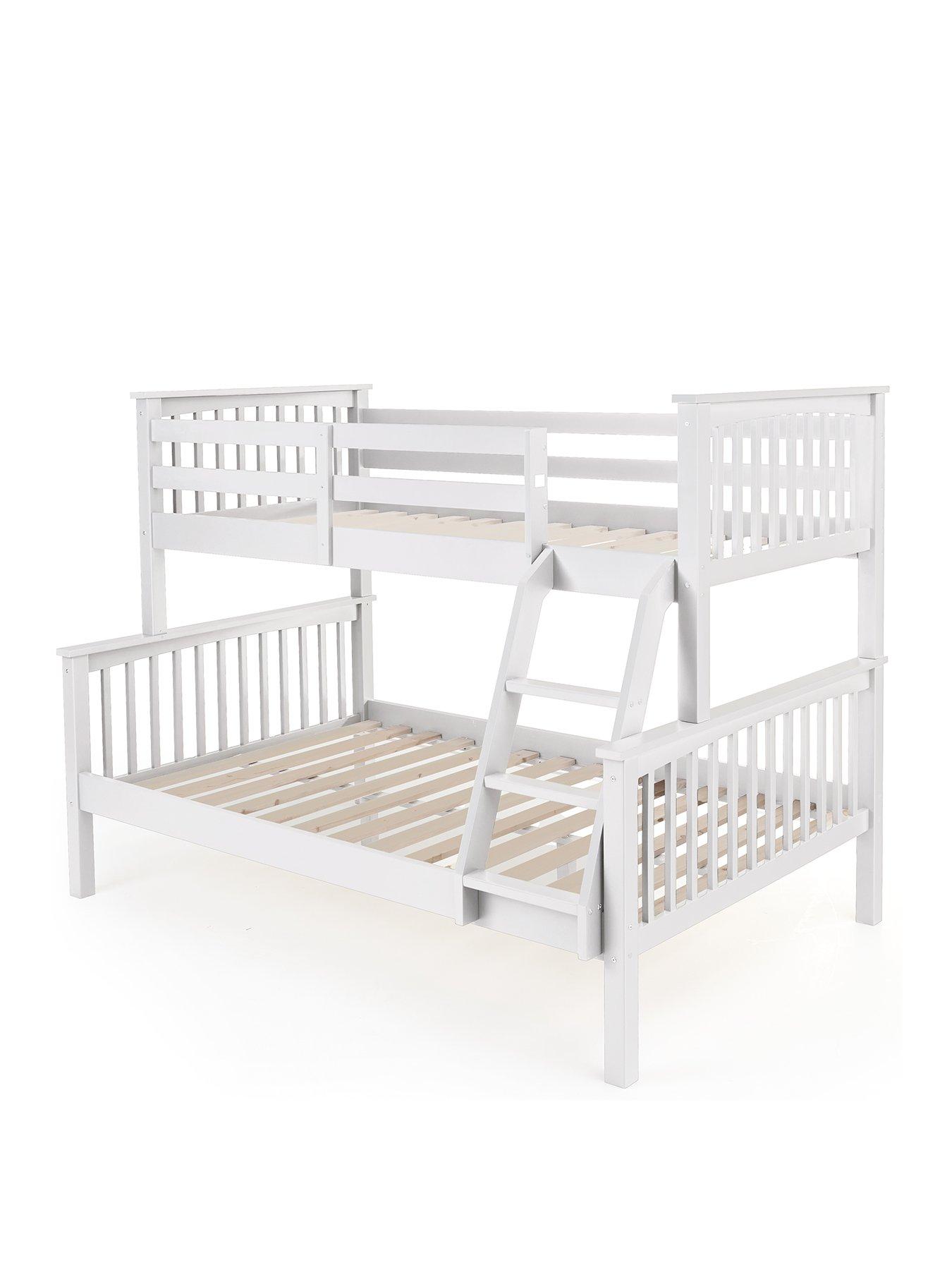 Image 2 of 7 of Very Home Novara Detachable Trio Bunk Bed with Mattress Options (Buy &amp; SAVE!)&nbsp;&ndash; White&nbsp;- FSC&reg; Certified
