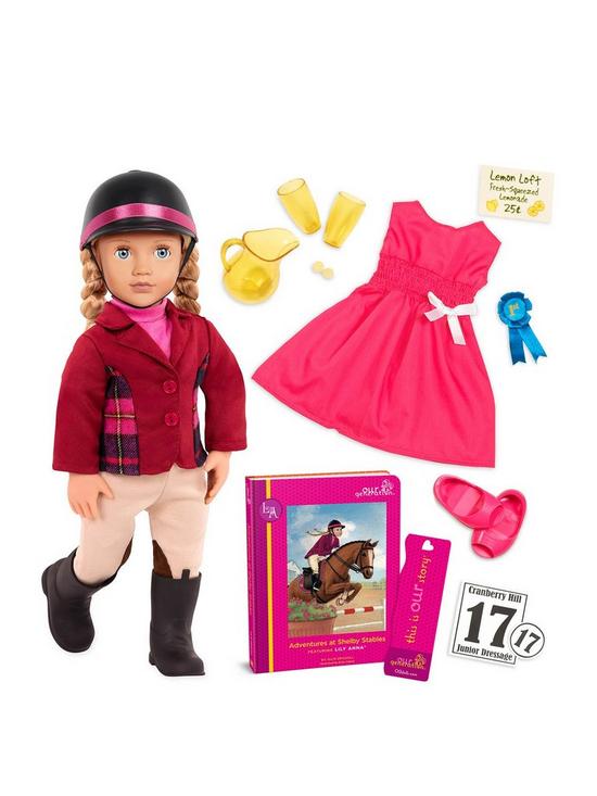 front image of our-generation-lily-anna-deluxe-horseriding-doll