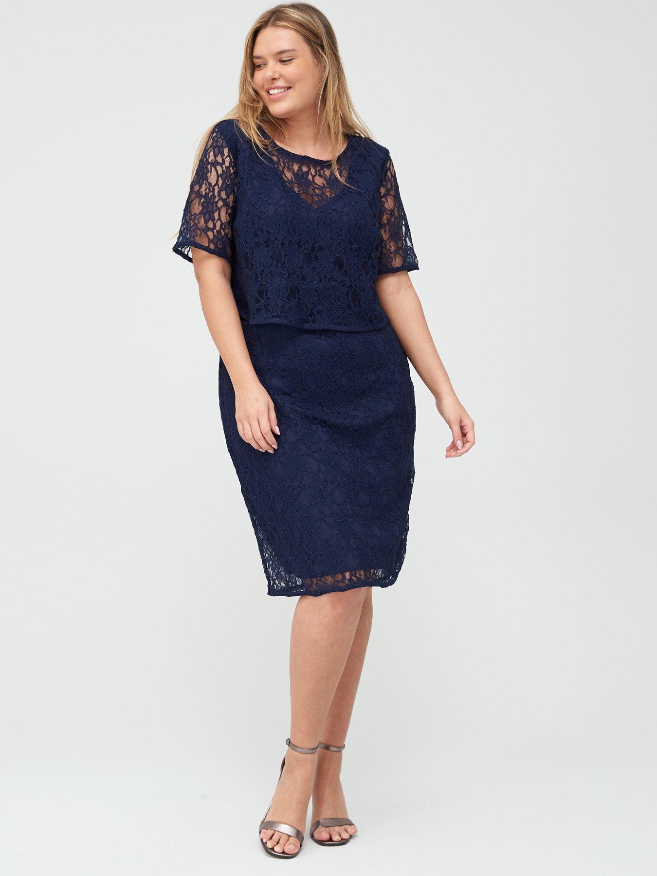 navy lace midi dress uk