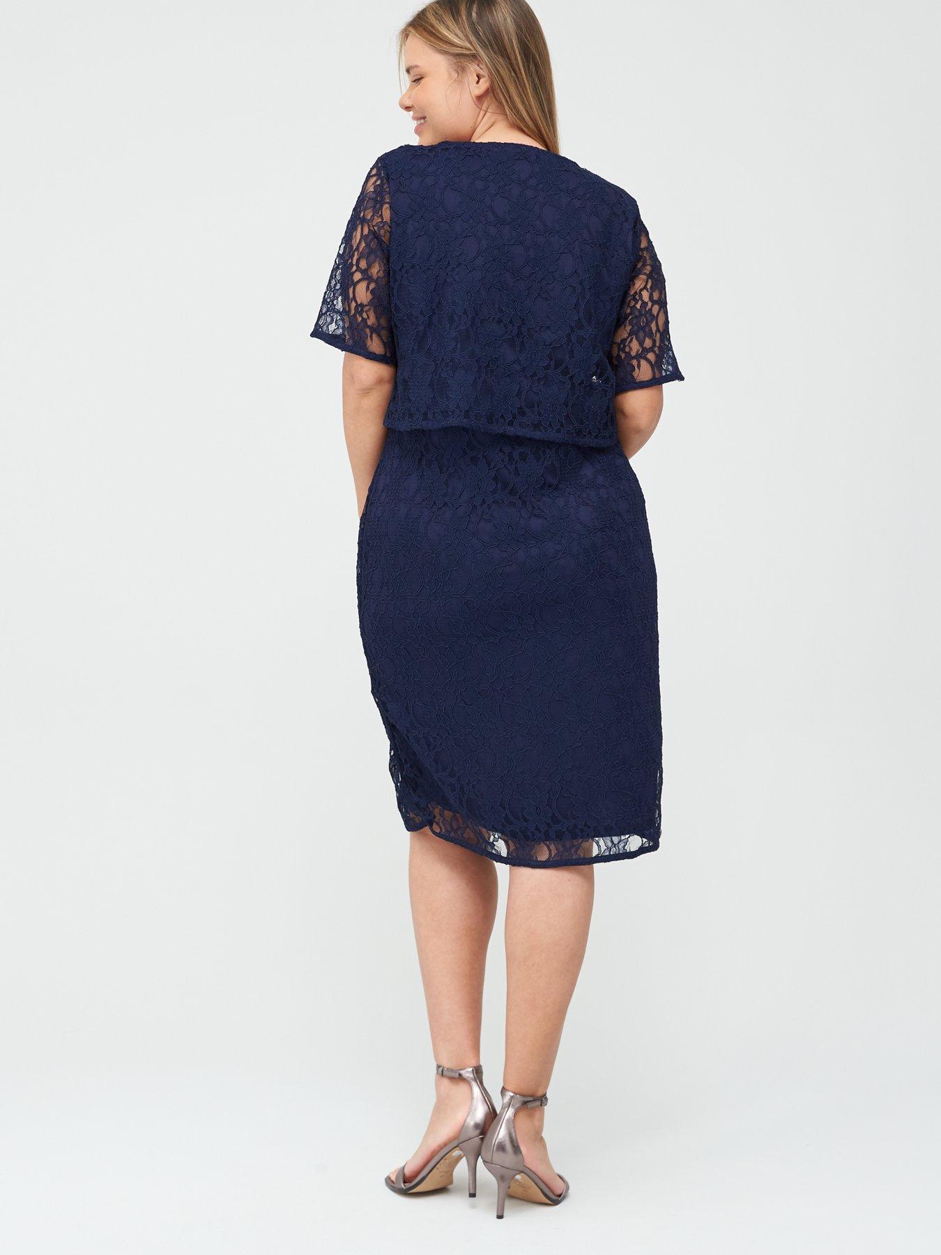 V by Very Curve Double Layer Lace Midi 