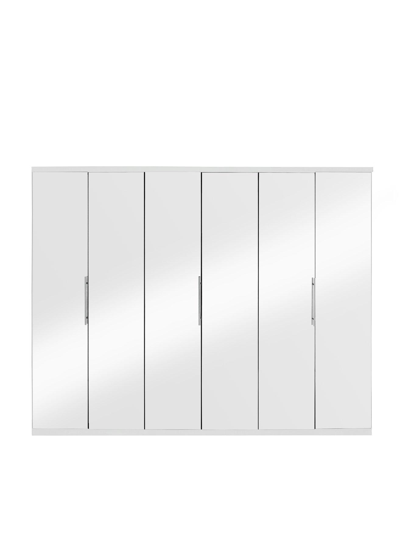Product photograph of Very Home Prague Mirror 6 Door Wardrobe from very.co.uk