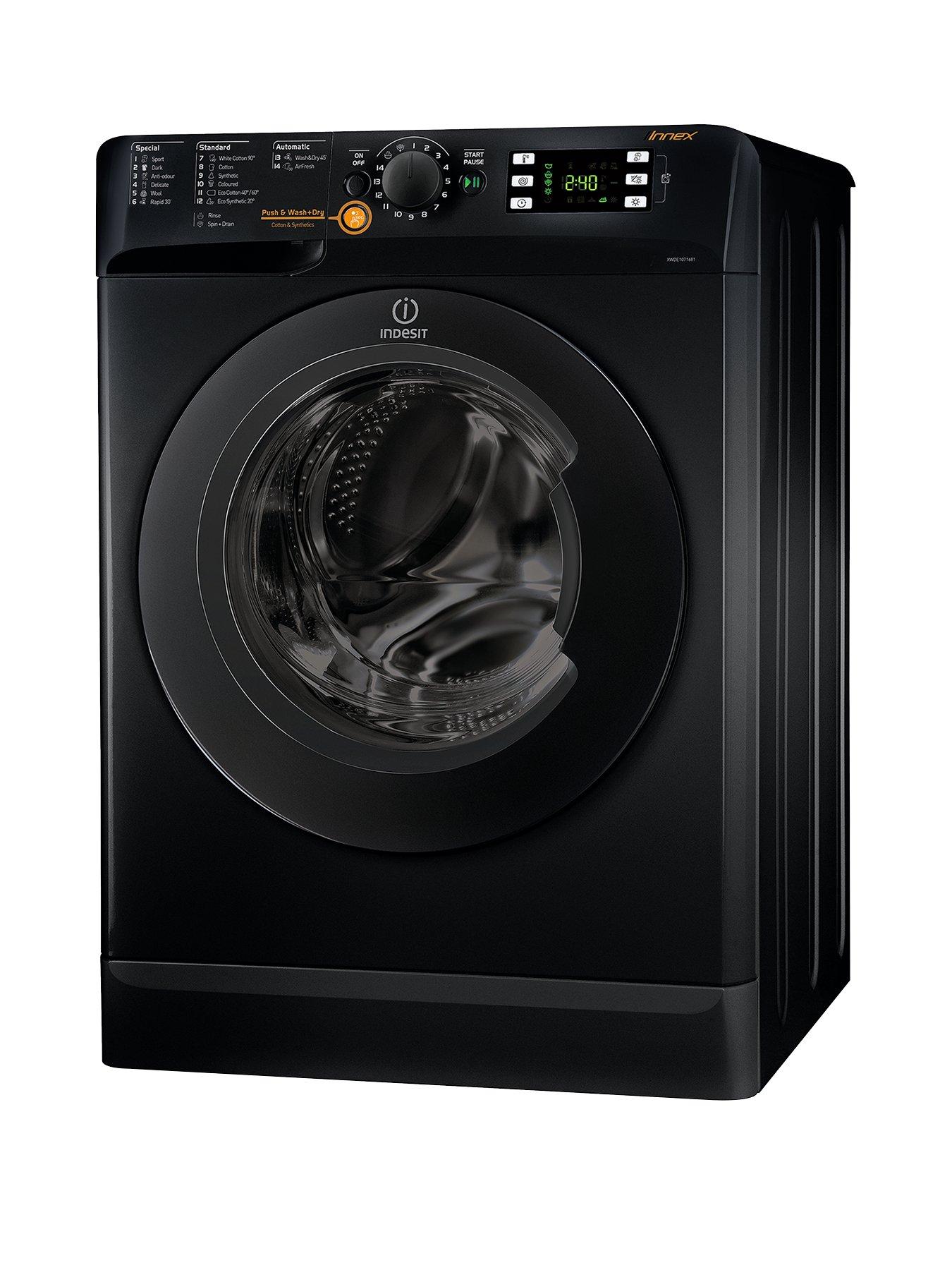 Indesit Xwde751480Xk Innex 1400 Spin, 7Kg Wash, 5Kg Dry Washer Dryer - Black