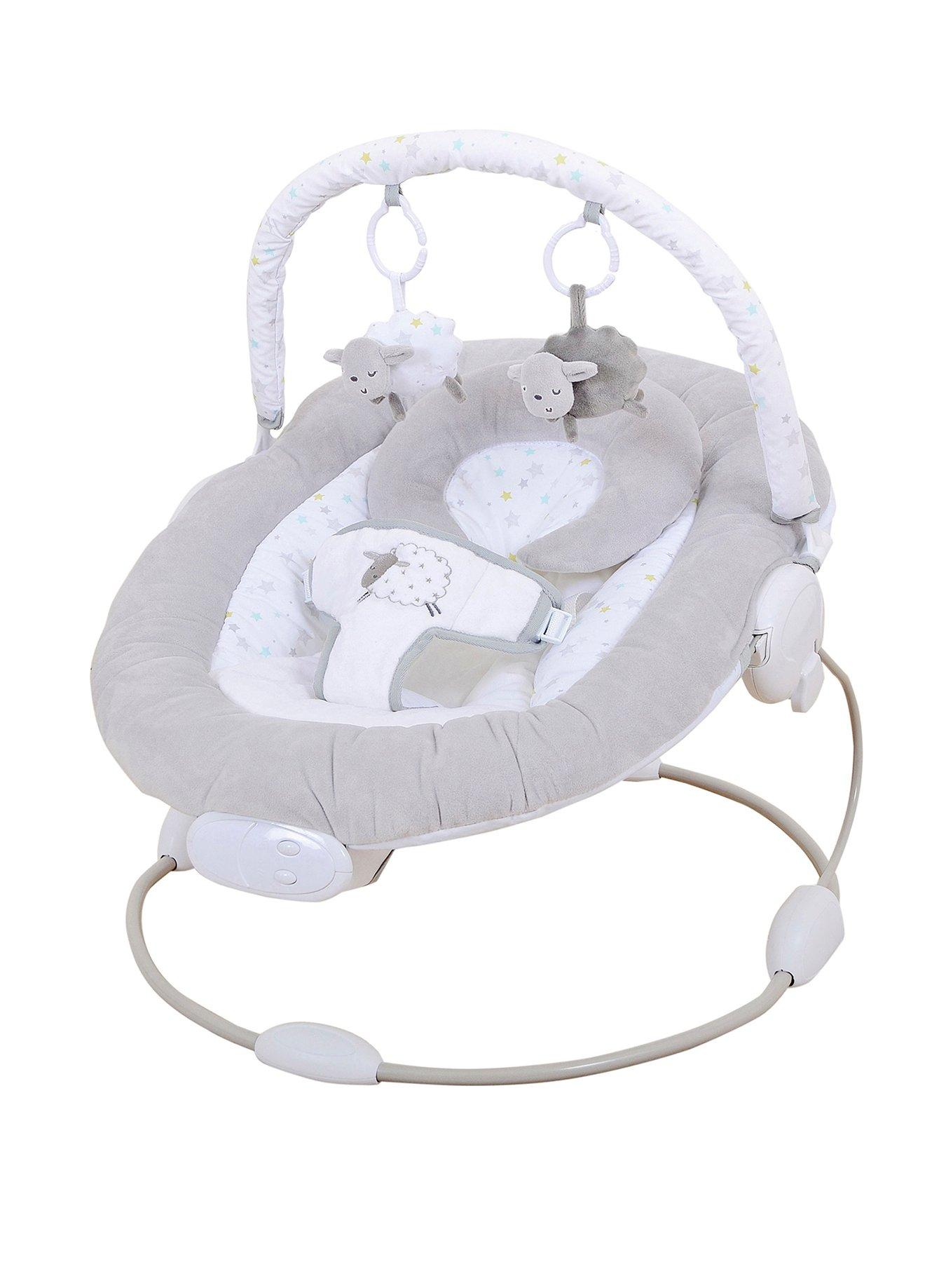 grey and pink baby bouncer