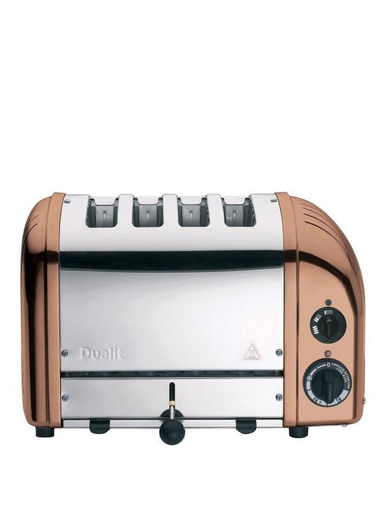 front image of dualit-47450-newgen-classic-4-slice-toaster-copper
