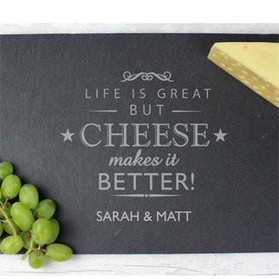 The Personalised Memento Company Personalised Cheese Makes Life Better... Slate Cheeseboard