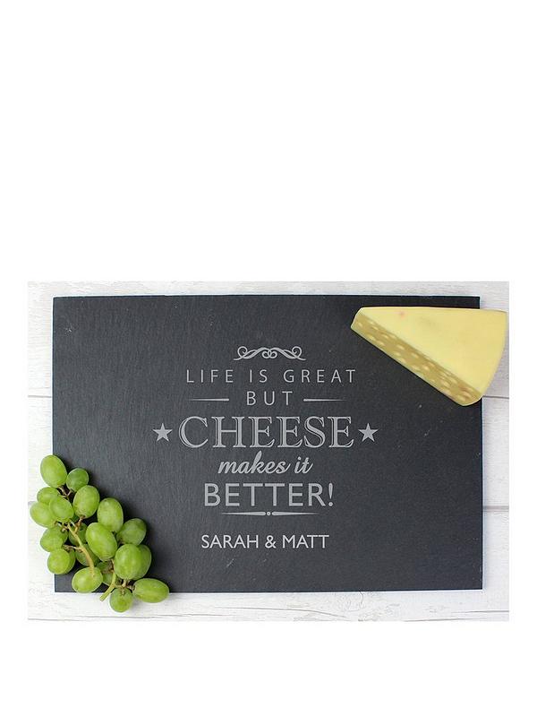 Image 1 of 2 of The Personalised Memento Company Personalised Cheese Makes Life Better... Slate Cheeseboard