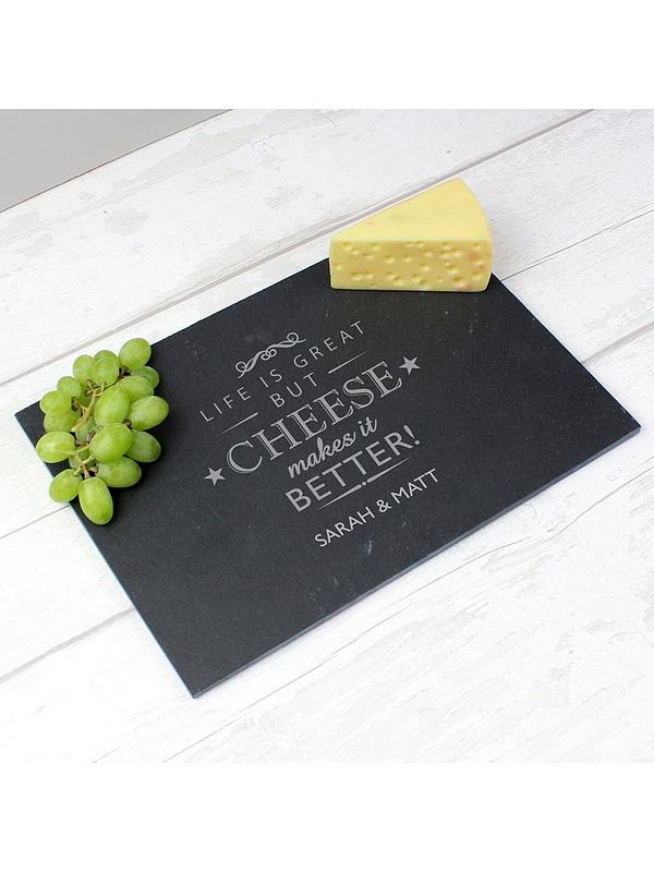 Image 2 of 2 of The Personalised Memento Company Personalised Cheese Makes Life Better... Slate Cheeseboard