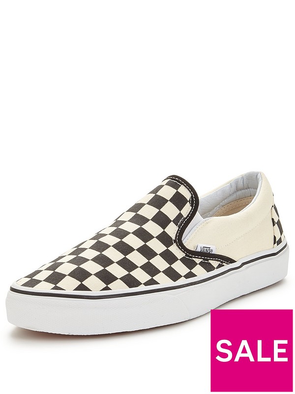 Vans Classic Checkerboard Slip-On Plimsolls - Black/White 