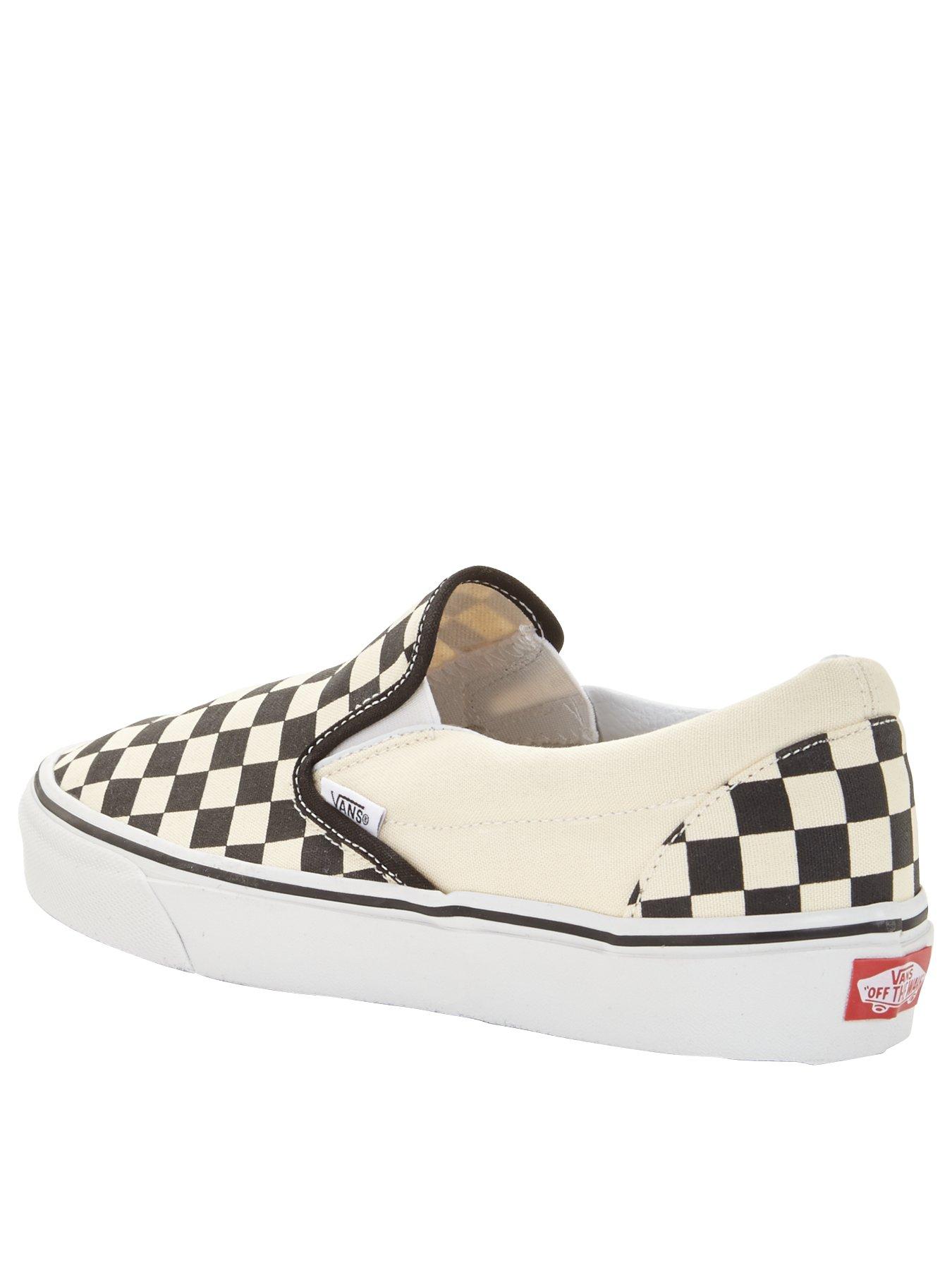 Slip on vans with clearance checkered lining