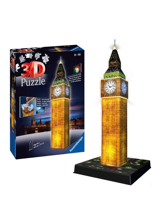 front image of ravensburger-big-ben-night-edition-3d-puzzle