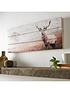  image of art-for-the-home-stag-wall-art-on-fir-wood