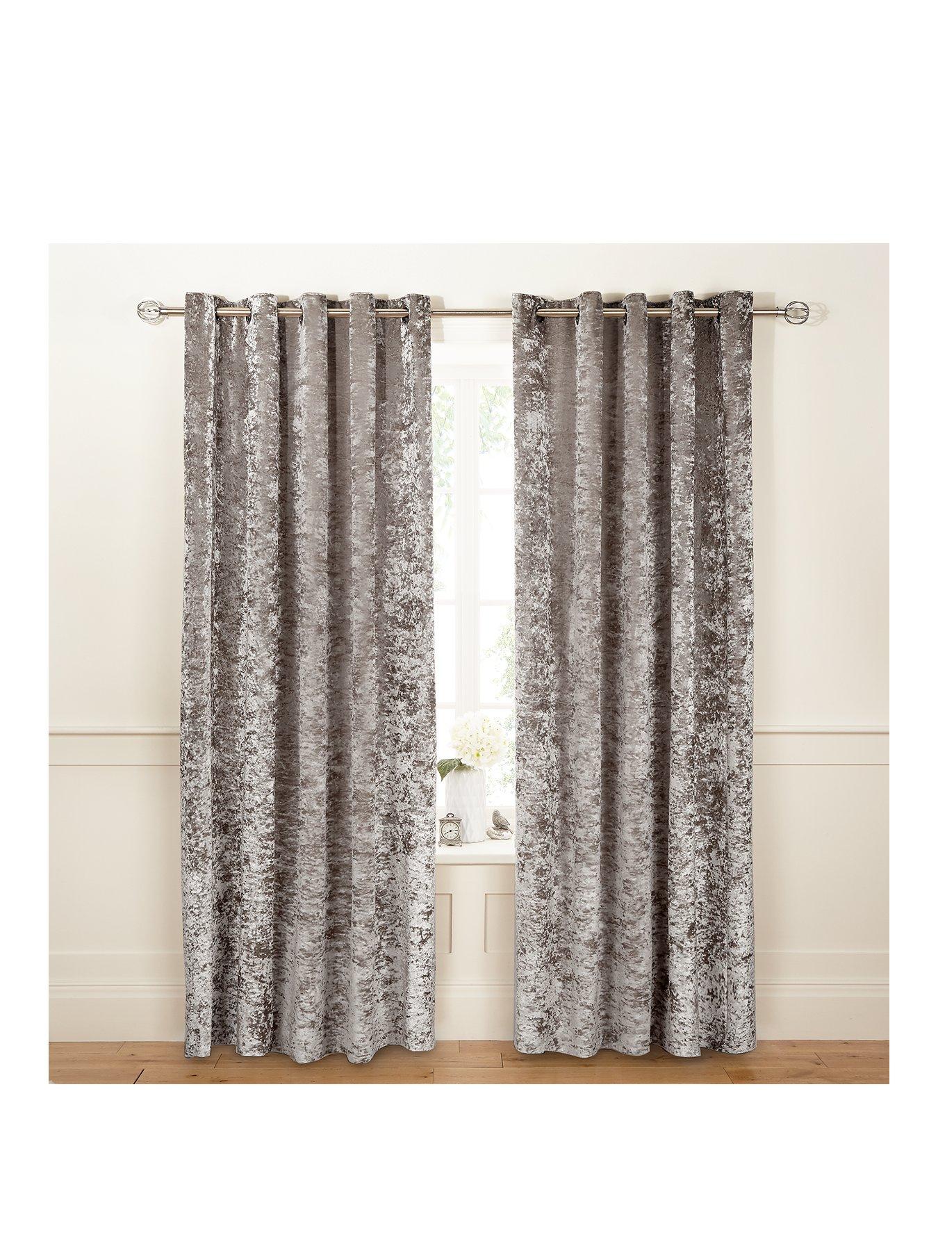 Luxe Collection Luxury Crushed Velvet Lined Eyelet Curtains Very