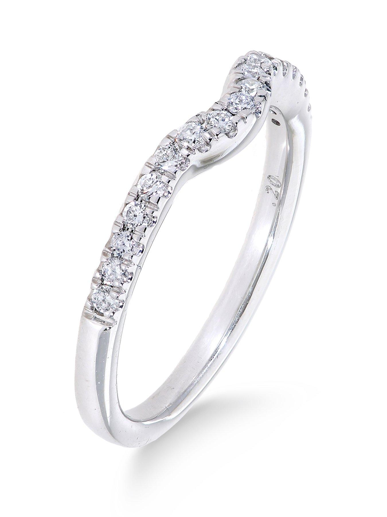 Love DIAMOND 9ct White Gold 20 Point Diamond Shaped Eternity Ring