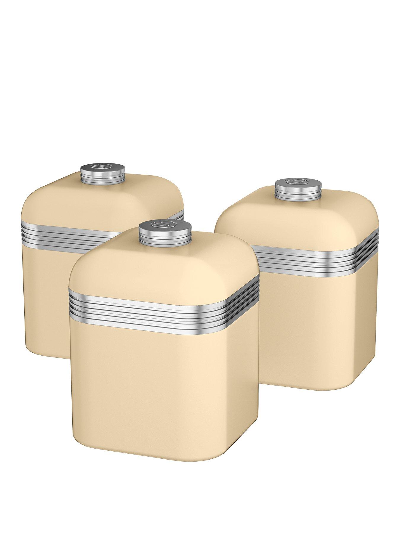 Product photograph of Swan Retro Set Of 3 Canisters from very.co.uk