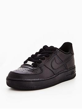 Nike Kids Black Air Force 1 Trainers, Size: 13 | 13