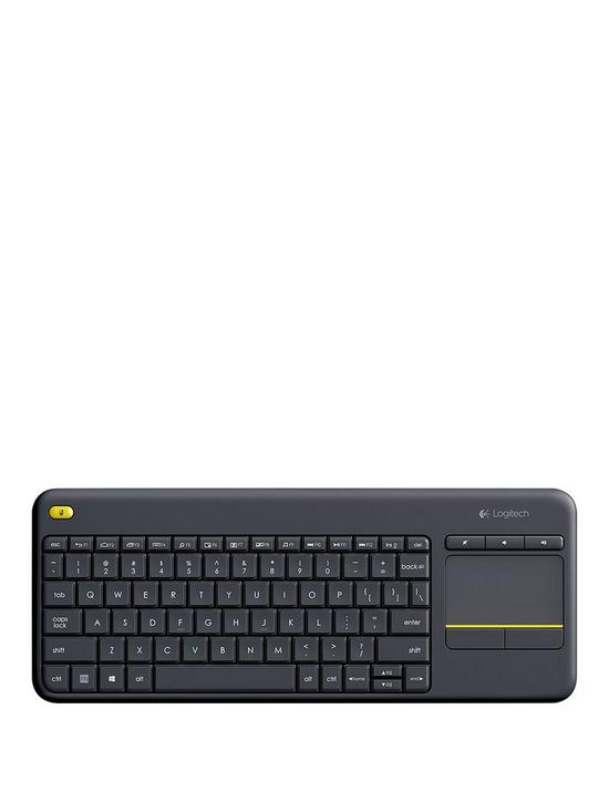 front image of logitech-k400-keyboard-black