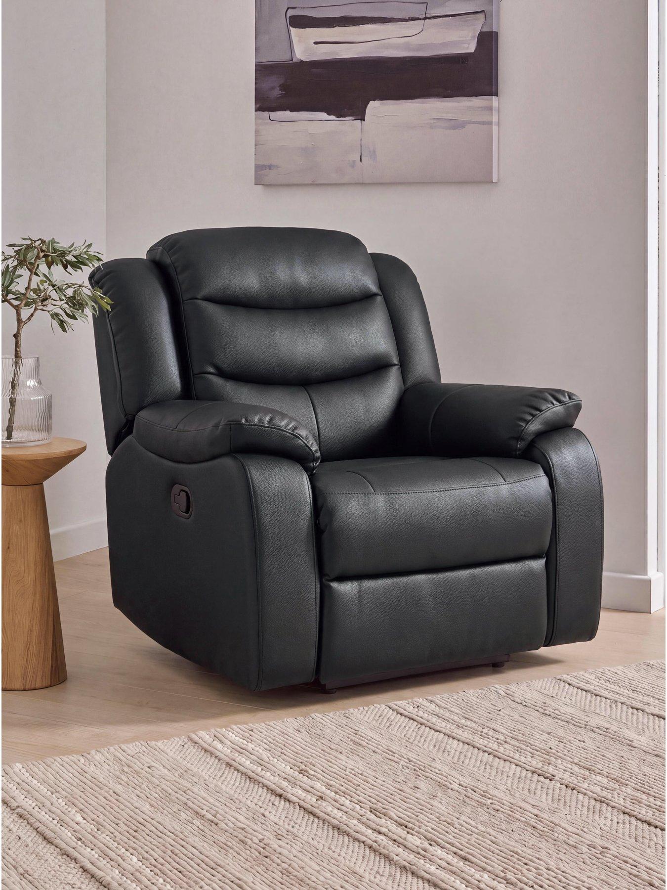 The Very Collection Rothbury Luxury Faux Leather High Back Manual Recliner Armchair - FSC® Certified