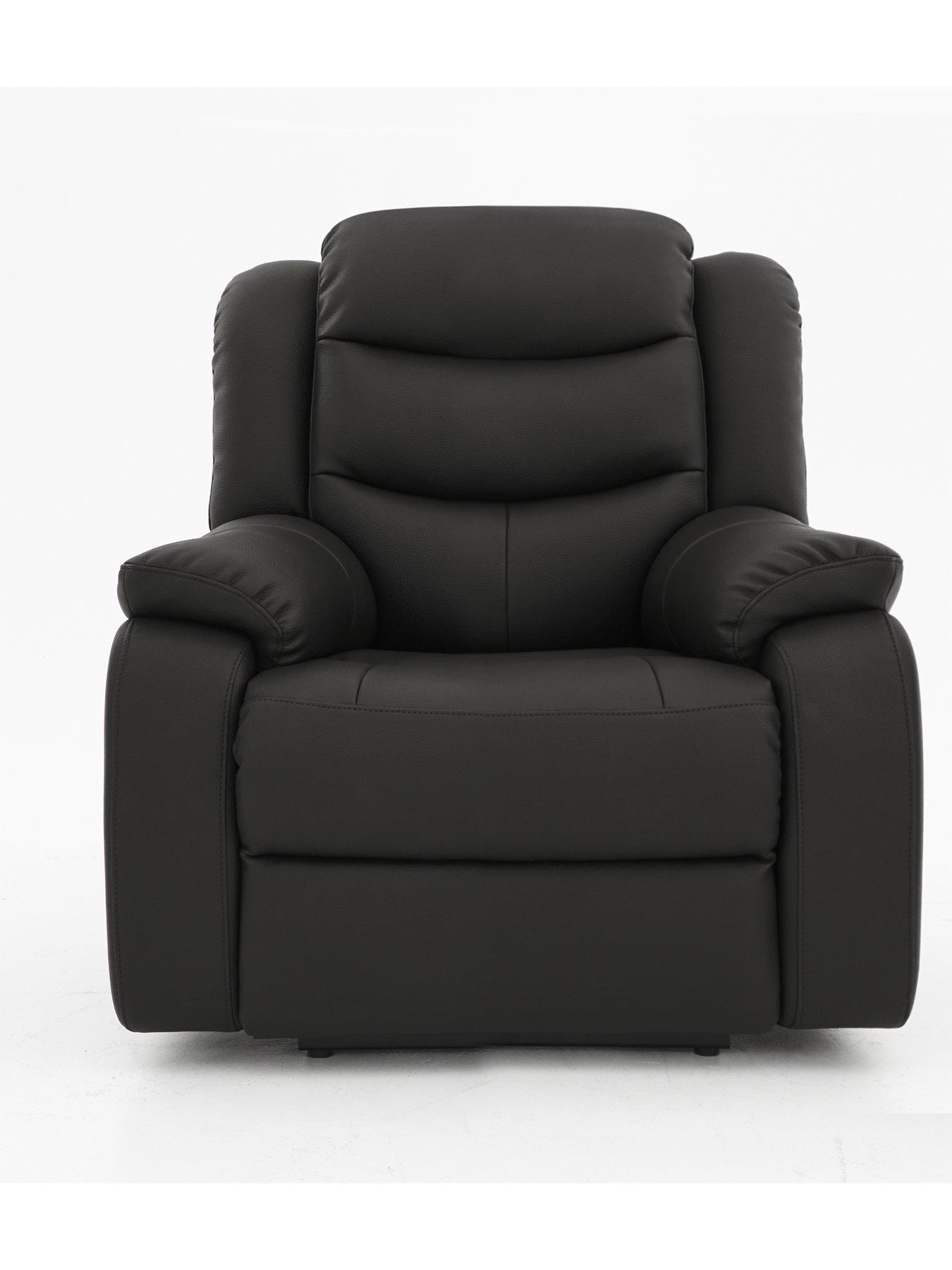 undefined Rothbury Luxury Faux Leather High Back Manual Recliner Armchair - FSC® Certified