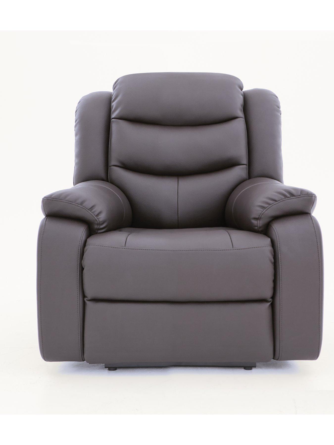 undefined Rothbury Luxury Faux Leather High Back Manual Recliner Armchair - FSC® Certified