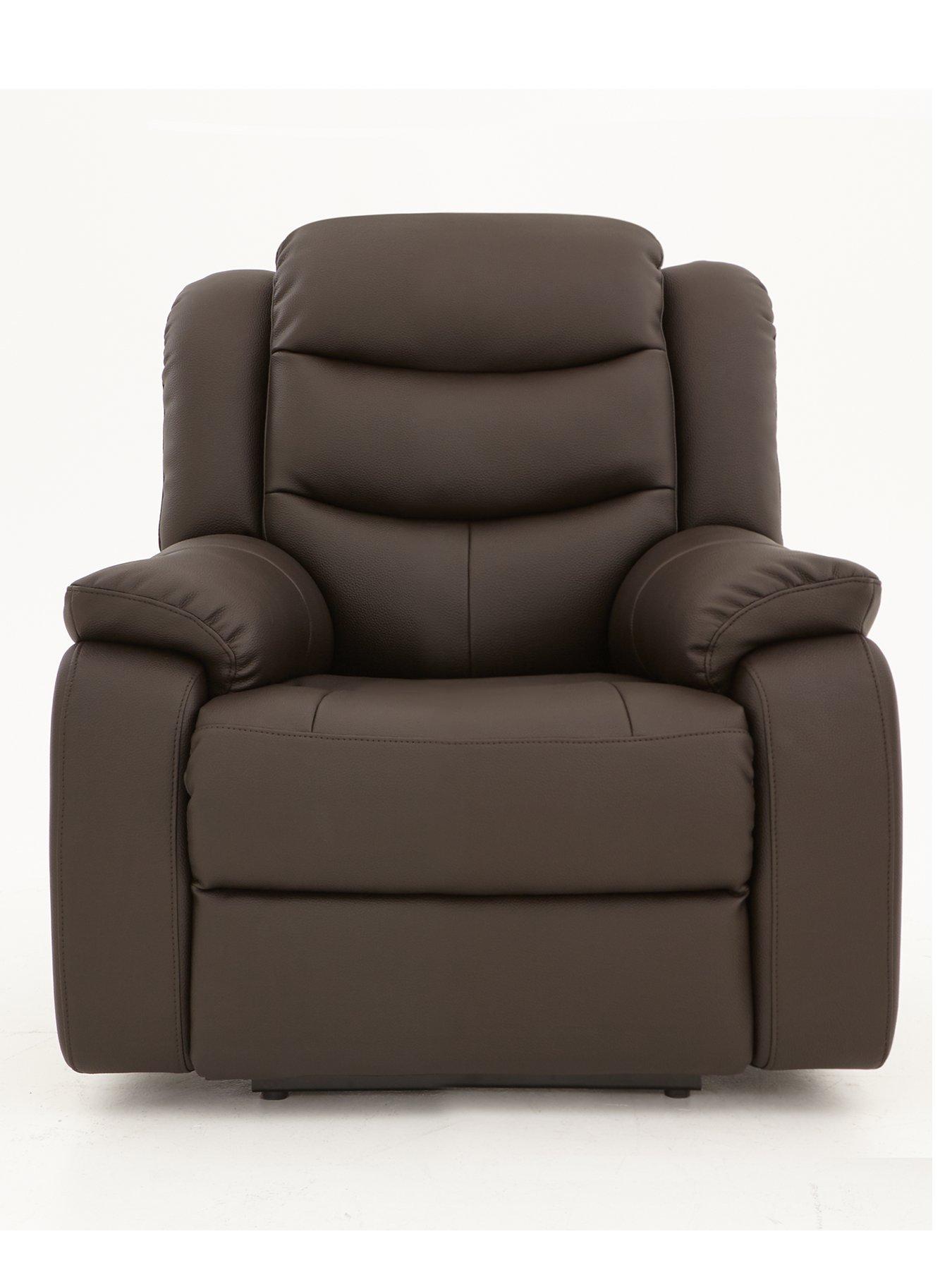 The Very Collection Rothbury Luxury Faux Leather High Back Manual Recliner Armchair - FSC® Certified