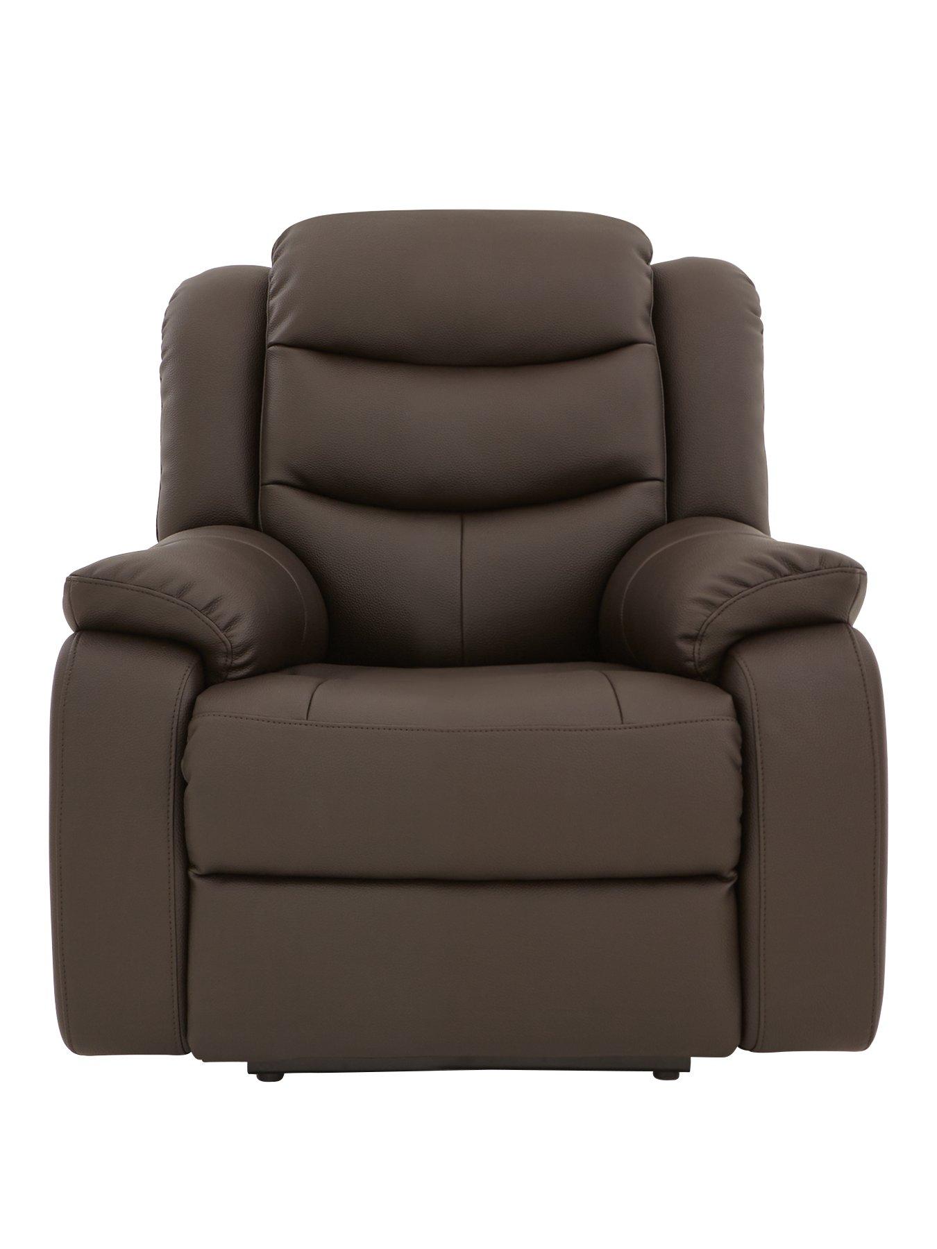 undefined Rothbury Luxury Faux Leather High Back Manual Recliner Armchair - FSC® Certified