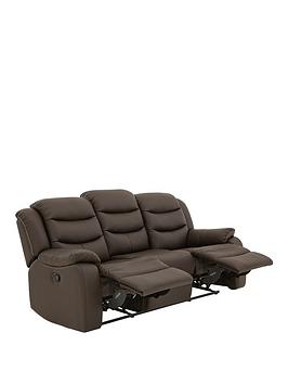 Rothbury Luxury Faux Leather 3 Seater Manual Recliner Sofa