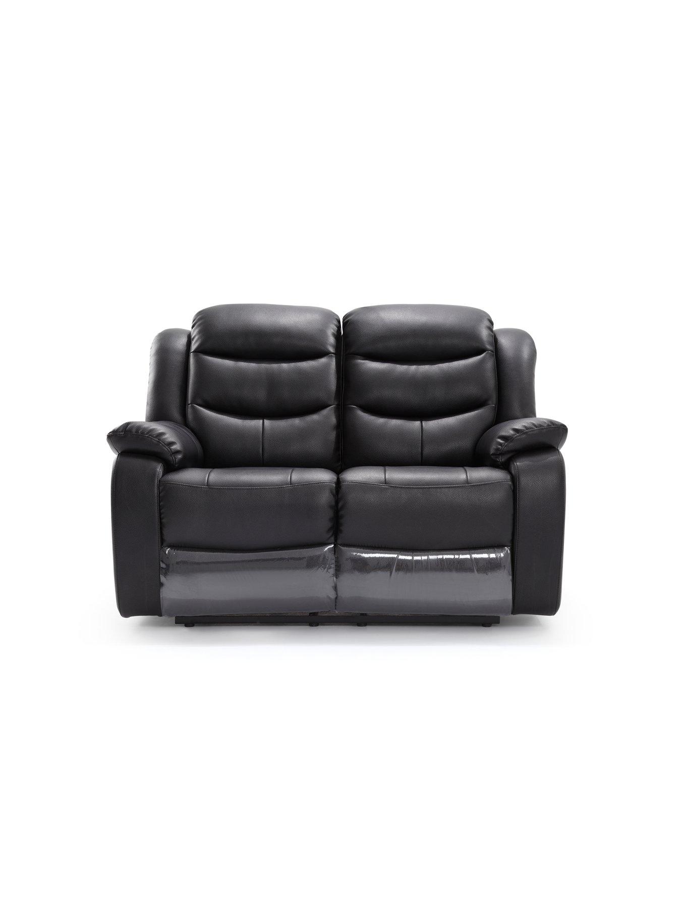 undefined Rothbury Luxury Faux Leather High Back 2 Seater Manual Recliner Sofa - FSC® Certified