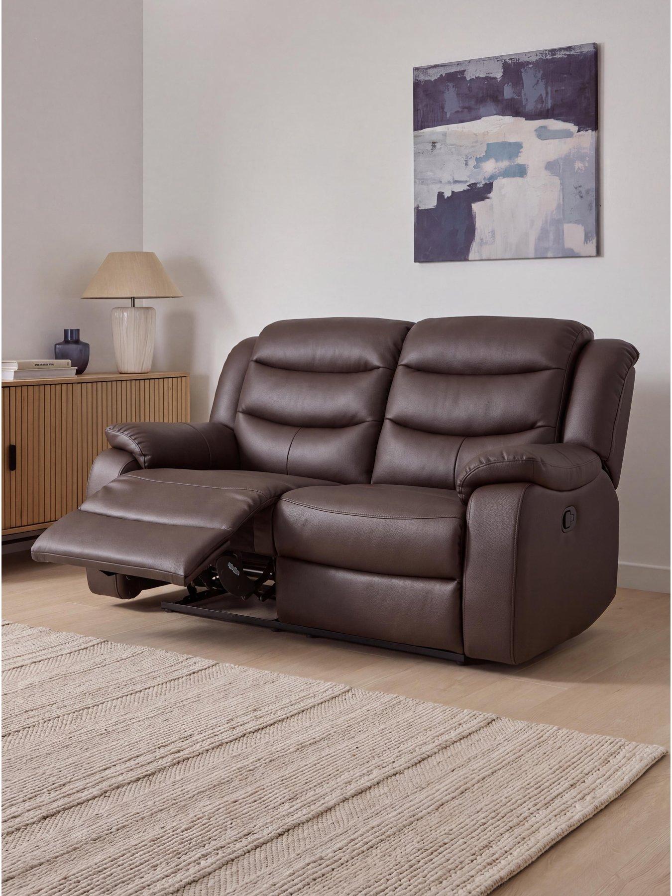 The Very Collection Rothbury Luxury Faux Leather High Back 2 Seater Manual Recliner Sofa - FSC® Certified