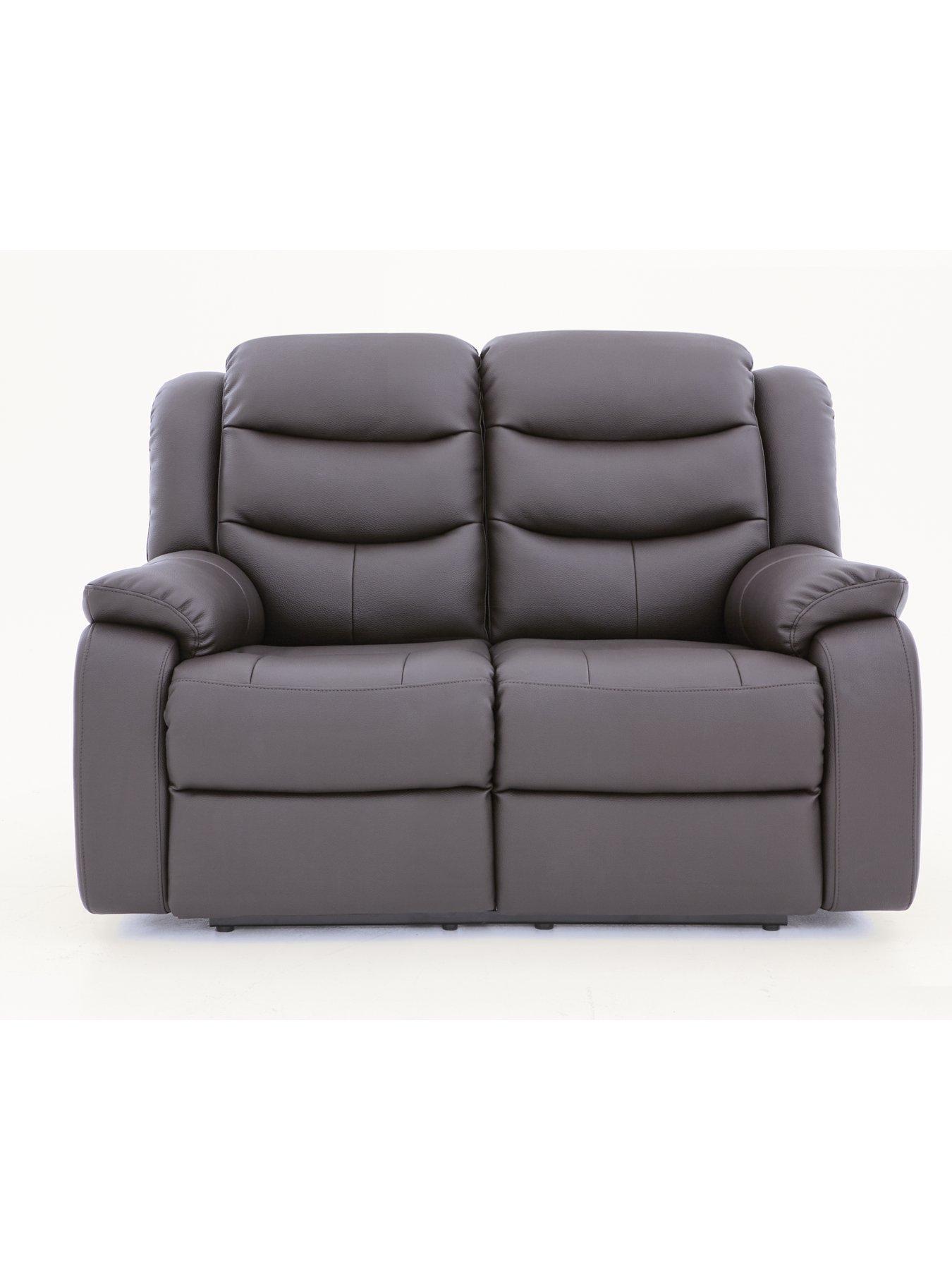 undefined Rothbury Luxury Faux Leather High Back 2 Seater Manual Recliner Sofa - FSC® Certified