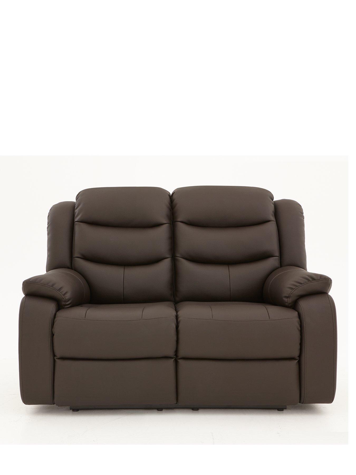 The Very Collection Rothbury Luxury Faux Leather High Back 2 Seater Manual Recliner Sofa - FSC® Certified