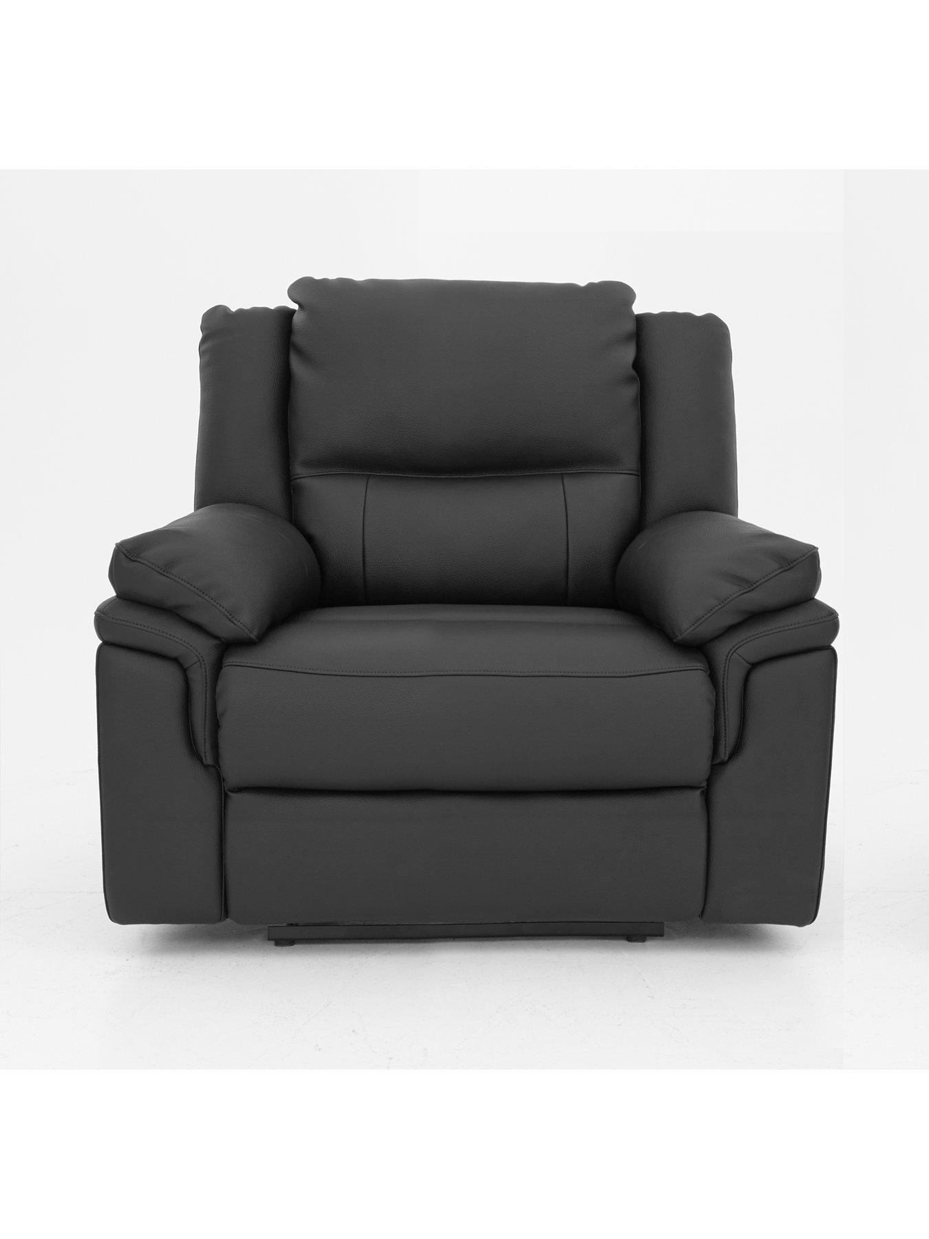 undefined Albion Luxury Faux Leather High Back Manual Recliner Armchair