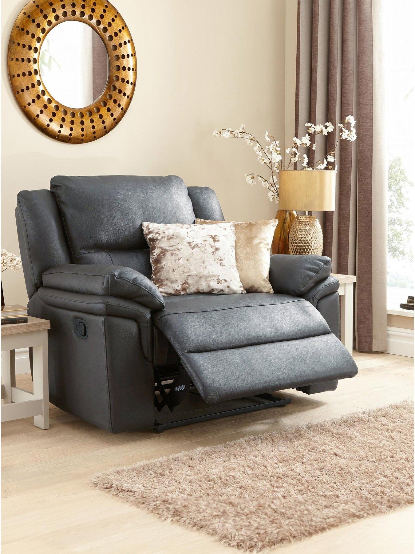 The Very Collection Albion Luxury Faux Leather High Back Manual Recliner Armchair - FSC® Certified