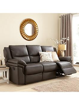 Product photograph of Albion Luxury Faux Leather High Back Manual Recliner Armchair from very.co.uk