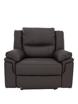 Product photograph of Albion Luxury Faux Leather Manual Recliner Armchair from very.co.uk