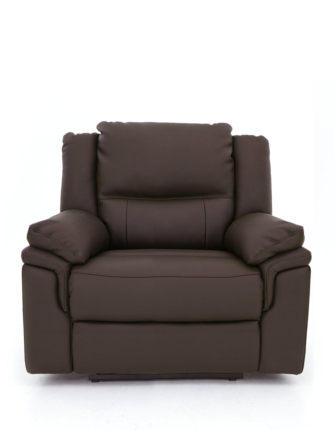 The Very Collection Albion Luxury Faux Leather High Back Manual Recliner Armchair - FSC® Certified