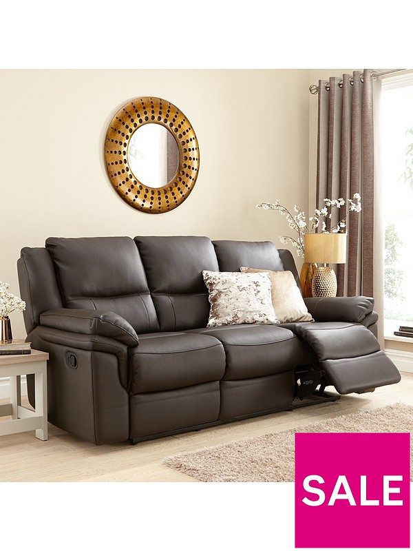3 Seater Manual Recliner Sofa, Luxury Leather Recliner Sofa