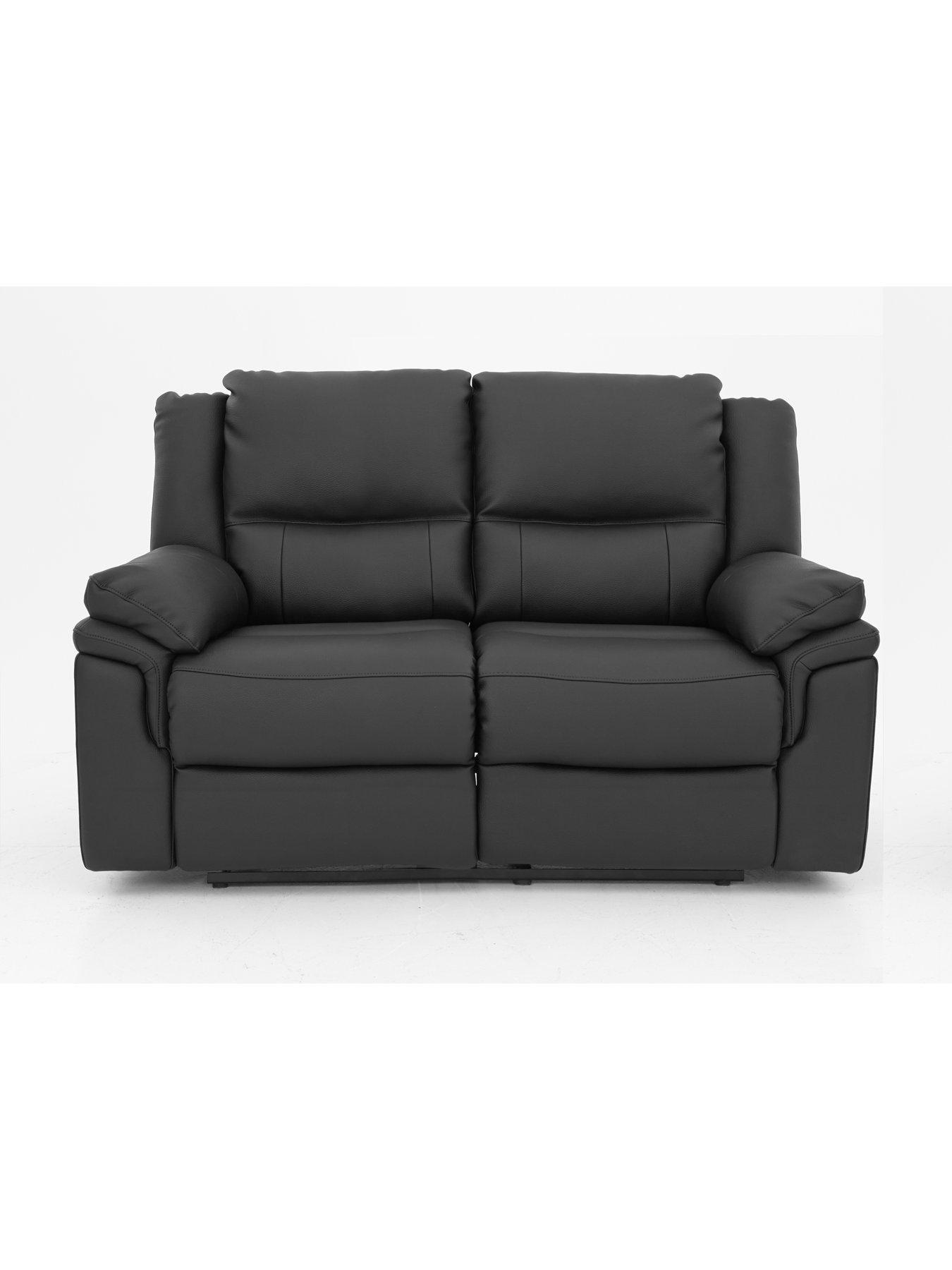 undefined Albion Luxury Faux Leather 2 Seater High Back Manual Recliner Sofa