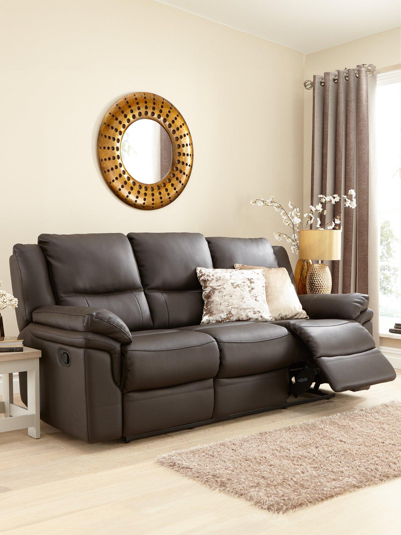 Faux leather 3 seater shop recliner sofa